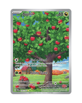 Pokémon card featuring a tree with apples and a house in the background