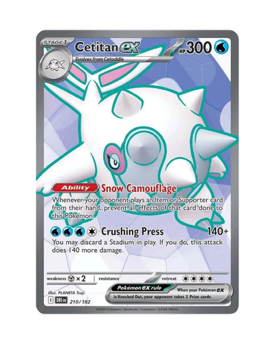 Pokémon trading card featuring Cetitan EX with detailed text and graphics on a white background