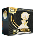 Pokémon Mega Evolution Elite Trainer Box packaging with Pokémon logo.