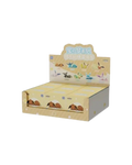 Display box with cartoon characters on a white background