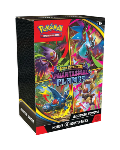 Pokémon trading card game booster bundle packaging with colorful artwork on a white background