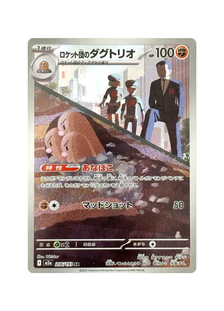 Trading card featuring a character in a suit and another in a suit with a red flower, surrounded by people in a room.