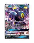 Umbreon GX trading card with detailed artwork and text on a white background