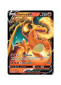 Pokémon trading card featuring Charizard V on a white background
