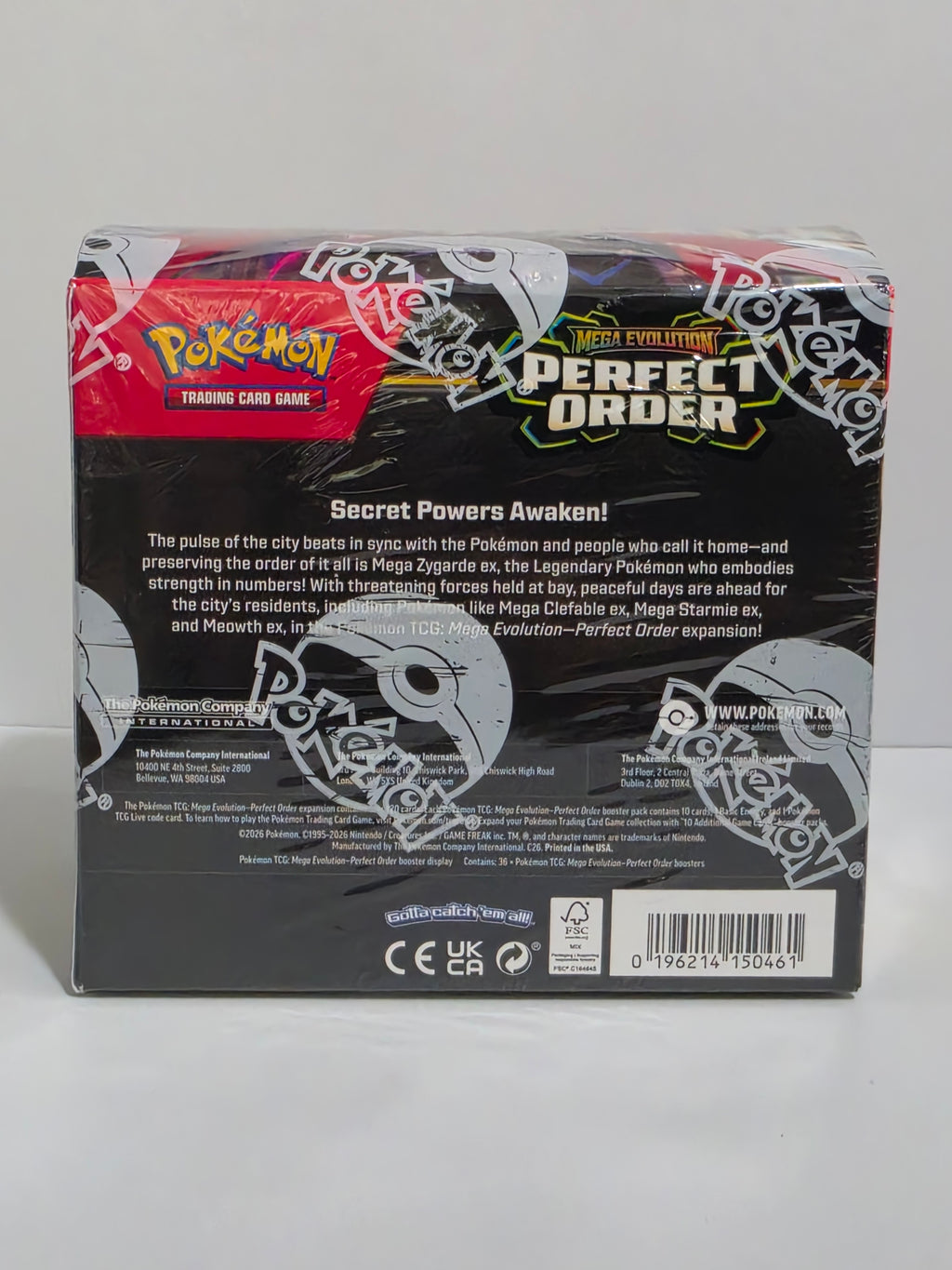 Pokémon trading card game packaging with Pokémon logo on a white background